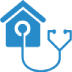 House with stethoscope icon