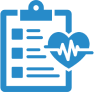 Health checklist with heartbeat icon